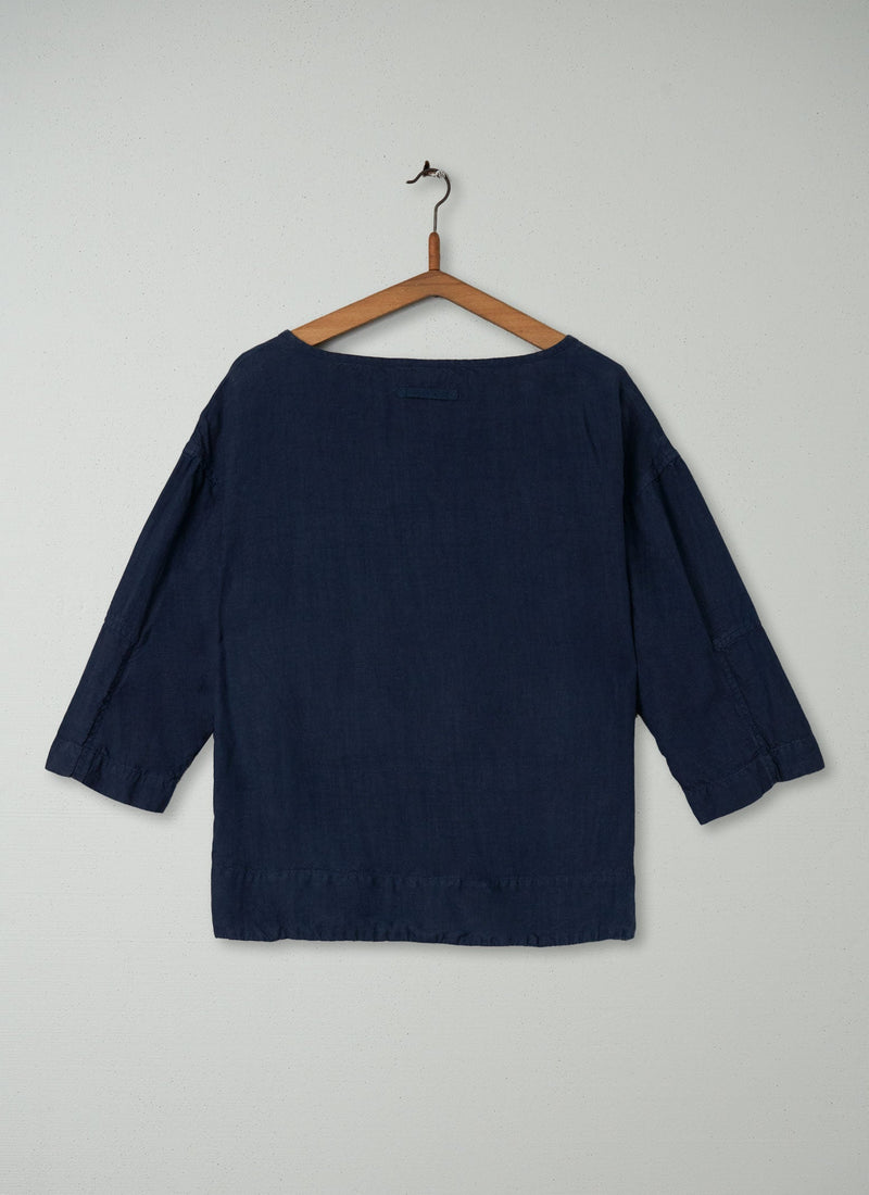 Reworn Linen Top Size S (225) | Navy