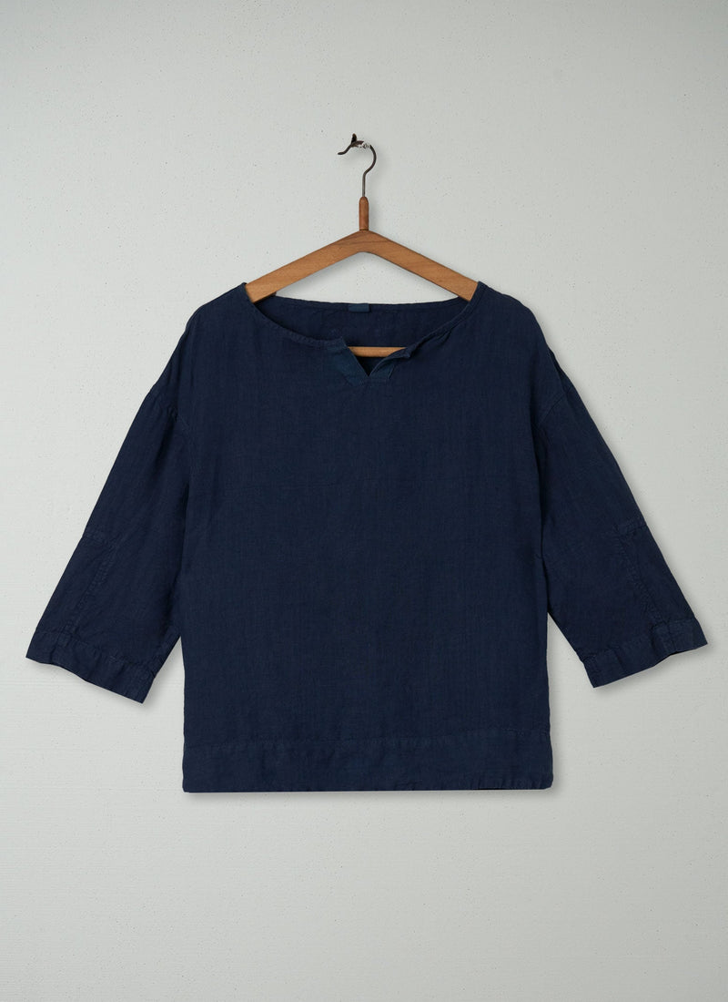 Reworn Linen Top Size S (225) | Navy