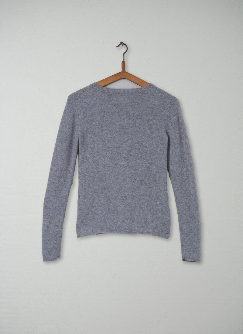 Reworn Cashmere Neat Pullover Size S (045) | Grey Melange