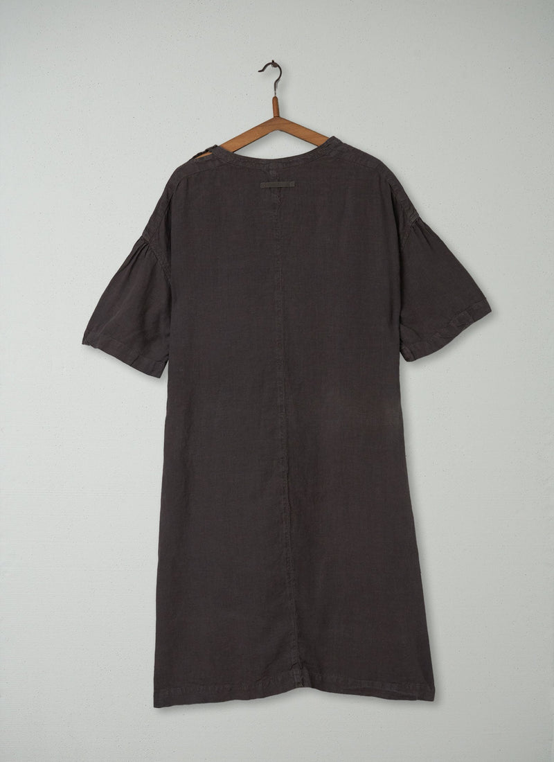 Reworn Linen Lounge Dress Size S (316) | Asphalt