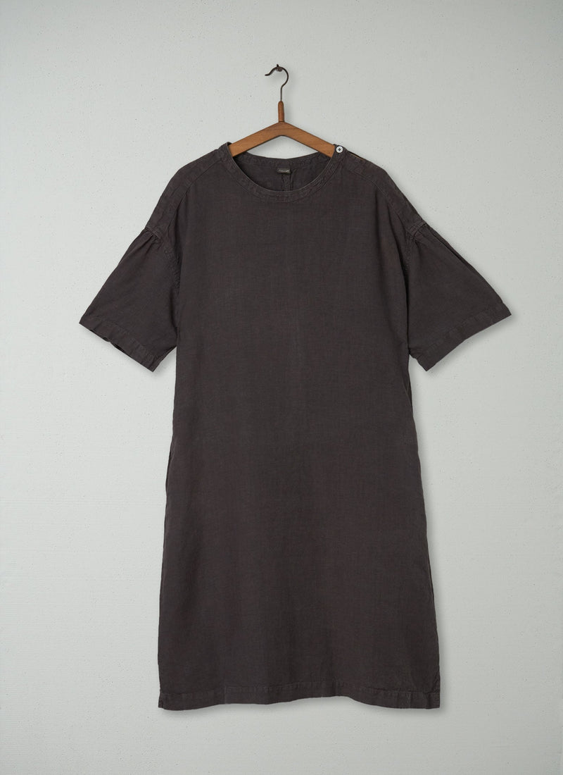 Reworn Linen Lounge Dress Size S (316) | Asphalt