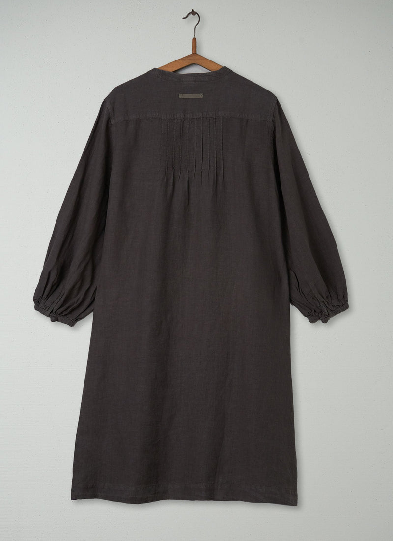 Reworn Linen Button Dress Size L (329) | Khaki