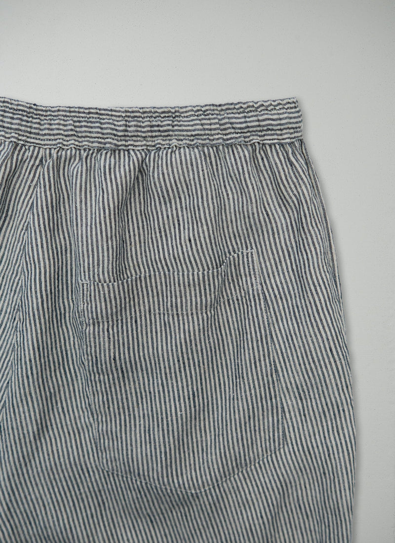 Reworn Ticking Stripe Linen Trousers Size M (929) | Multi