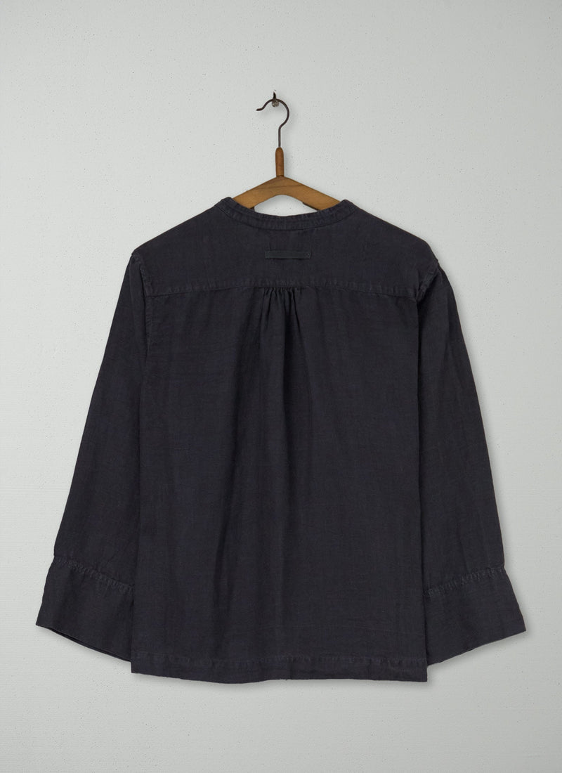 Reworn Linen Tassel Top Size M (756) | Charcoal