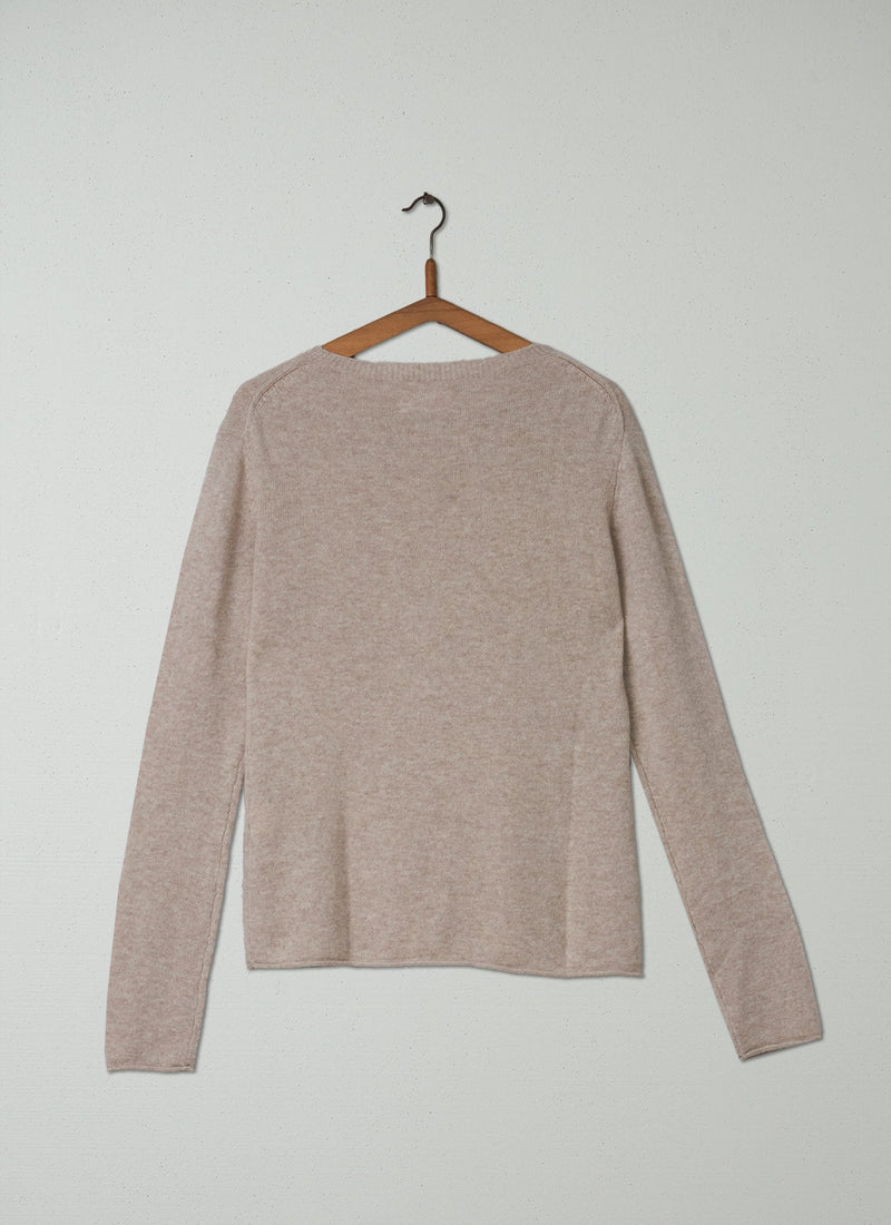 Reworn Cashmere Neat Sweater Size L (088) | Oatmeal