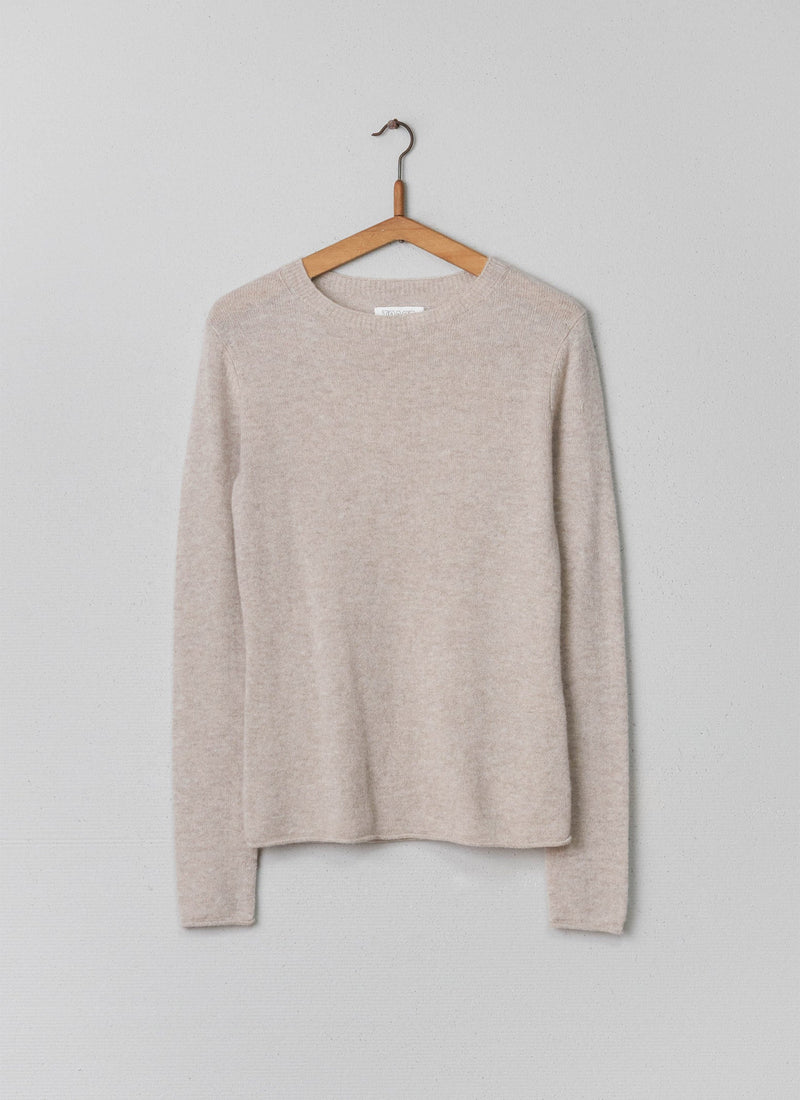Reworn Wool Cashmere Neat Sweater Size S (005) | Oatmeal Melange