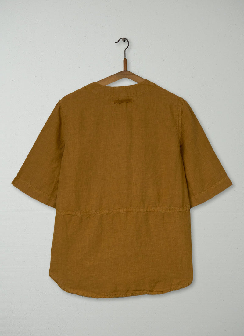 Reworn Linen Top Size XS (905) | Turmeric