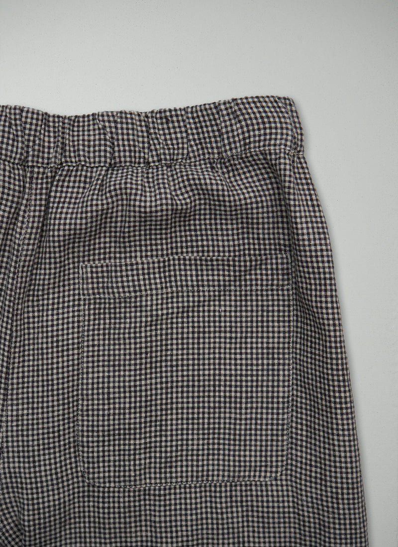 Reworn Gingham Linen Culottes Size L (917) | Multi