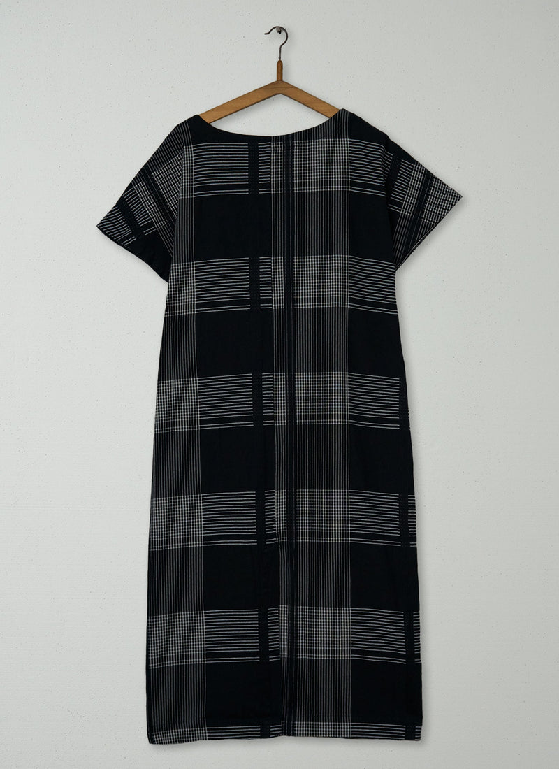 Reworn Check Shoulder Dress Size L (1537) | Multi