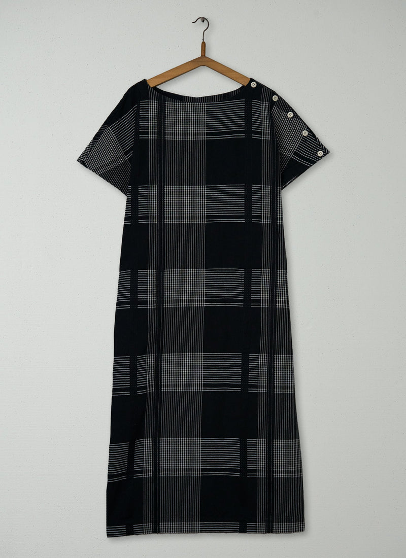 Reworn Check Shoulder Dress Size L (1537) | Multi