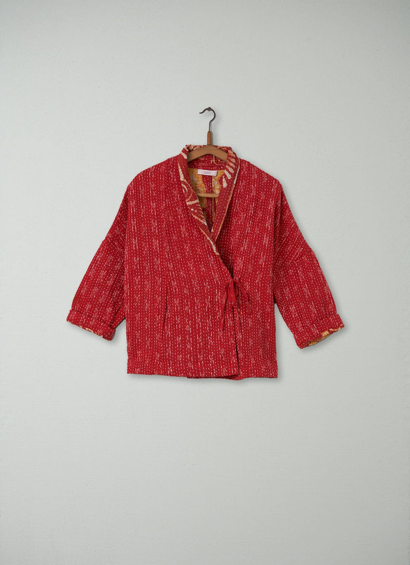 Reworn Kantha Jacket Size M (019) | Reds