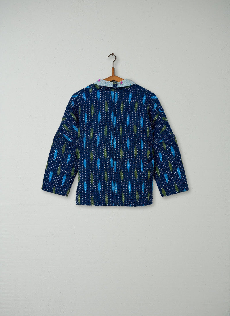 Reworn Kantha Jacket Size S (020) | Blues