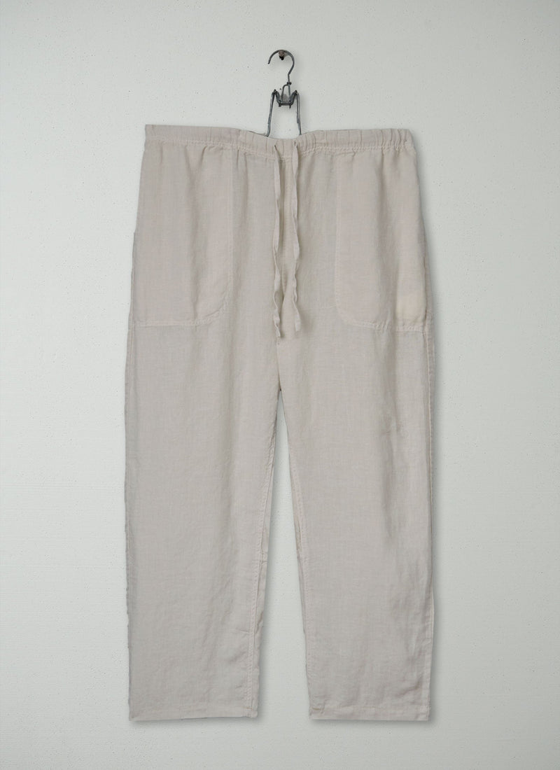 Reworn Linen Trousers Size M (1149) | Ecru