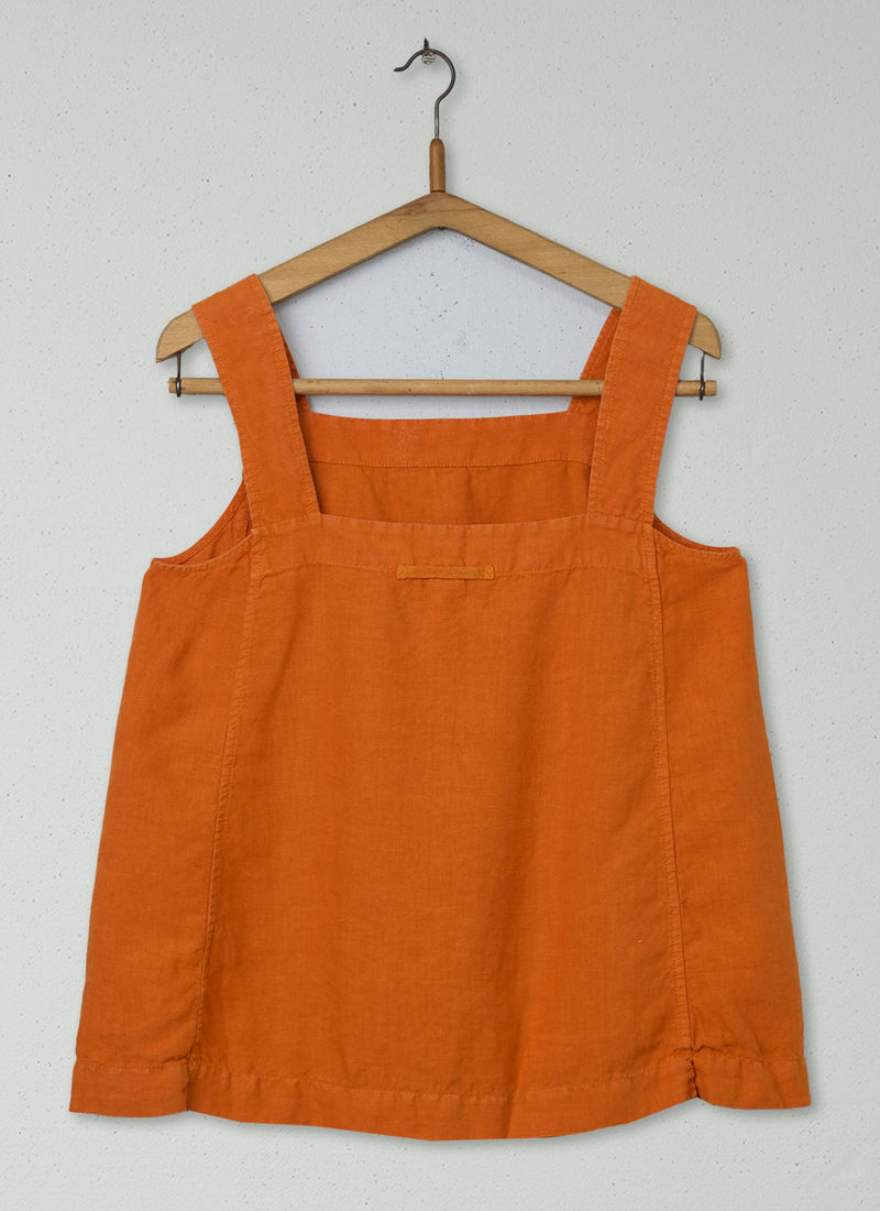Reworn Linen Tank Top Size M (1030) | Persian Orange