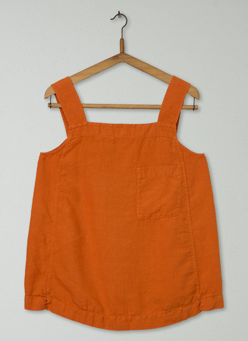 Reworn Linen Tank Top Size M (1030) | Persian Orange