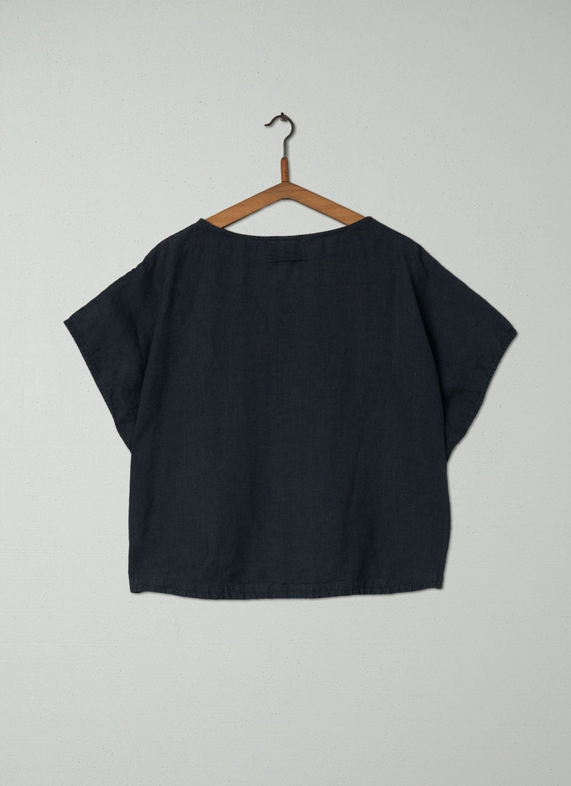 Reworn Linen Top Size M (166) | Charcoal
