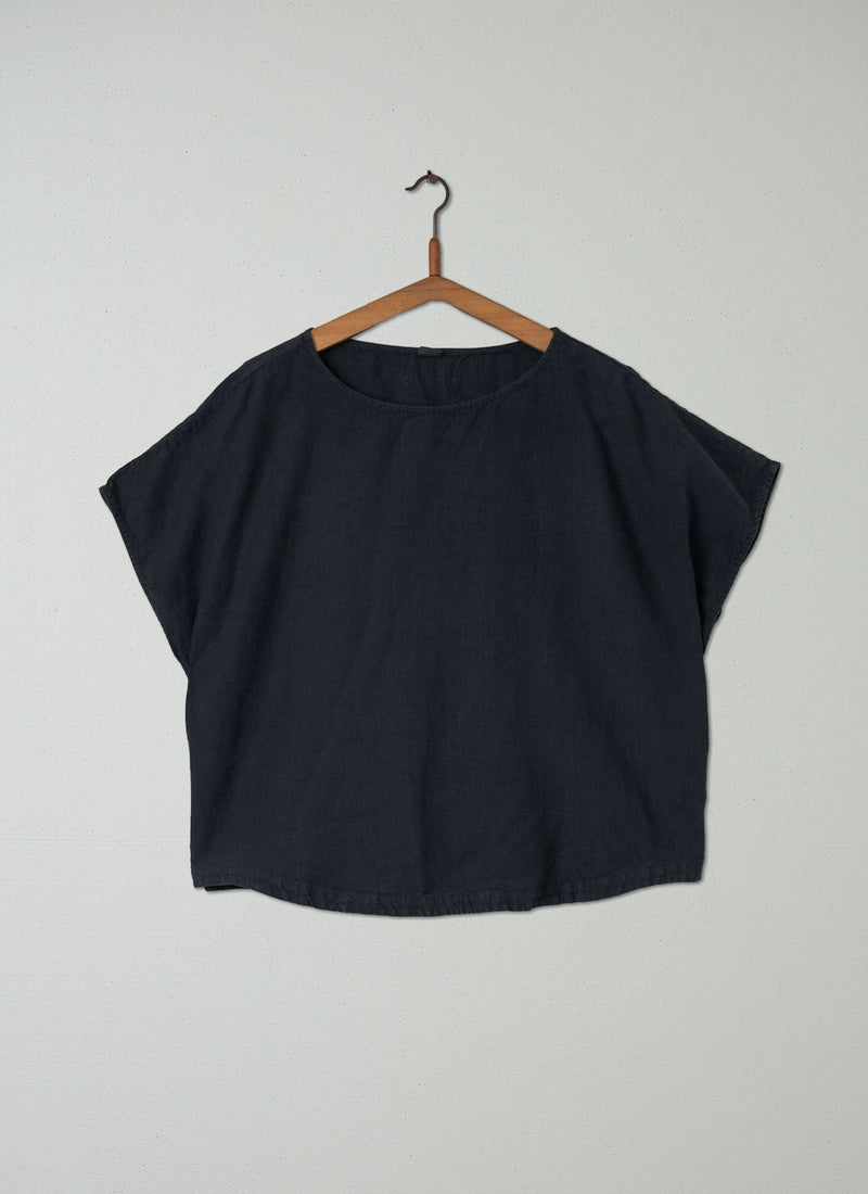 Reworn Linen Top Size M (166) | Charcoal