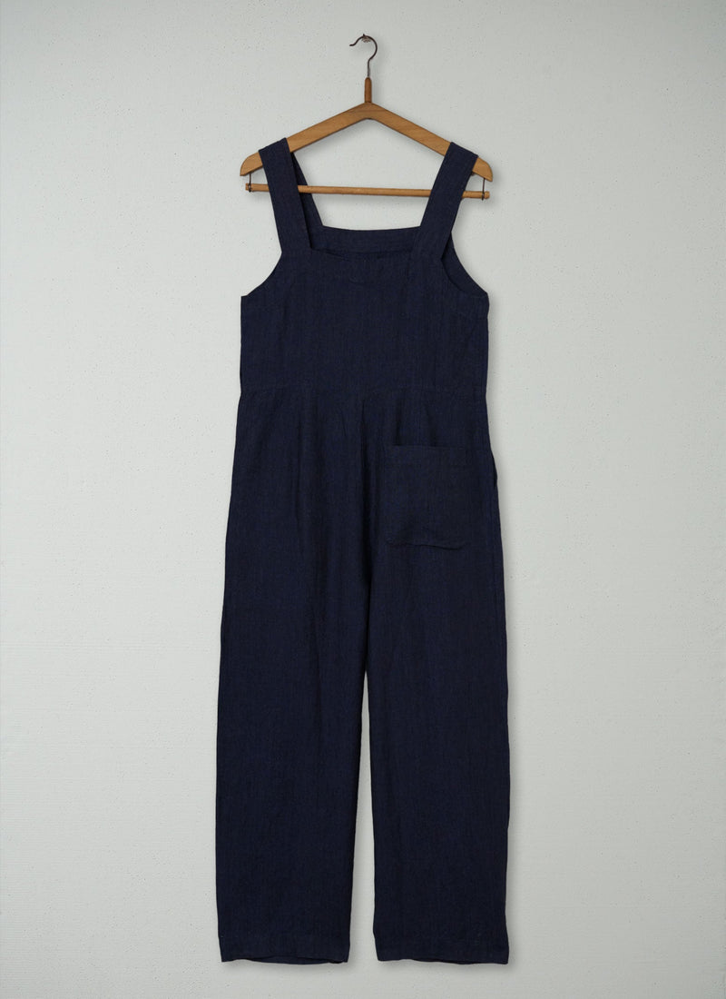 Reworn Delave Side Button Jumpsuit Size XS (847) | Midnight