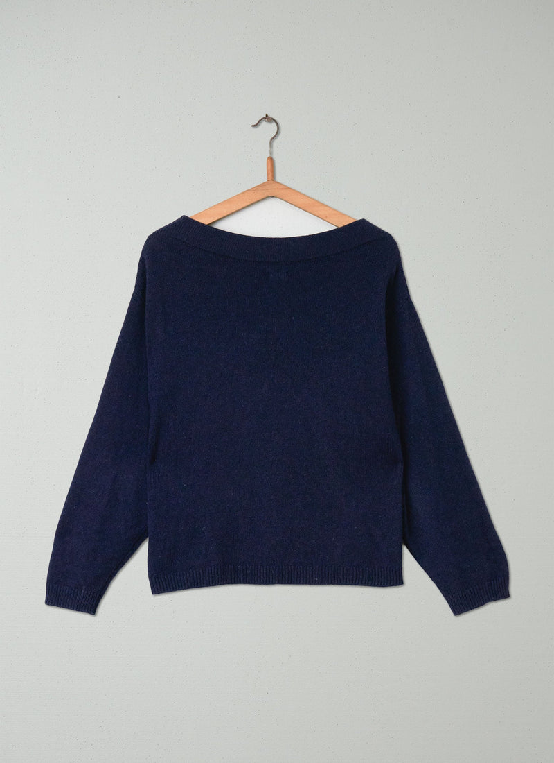 Reworn Recycled Cashmere Sweater Size S (093) | Navy