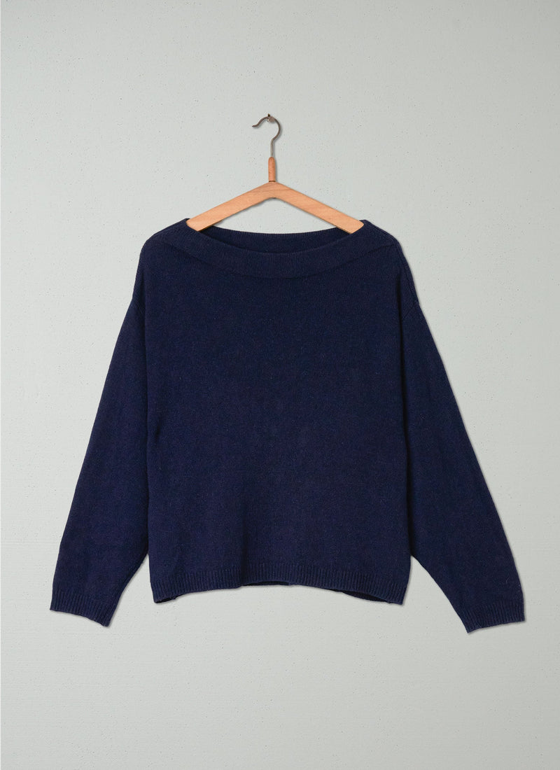Reworn Recycled Cashmere Sweater Size S (093) | Navy