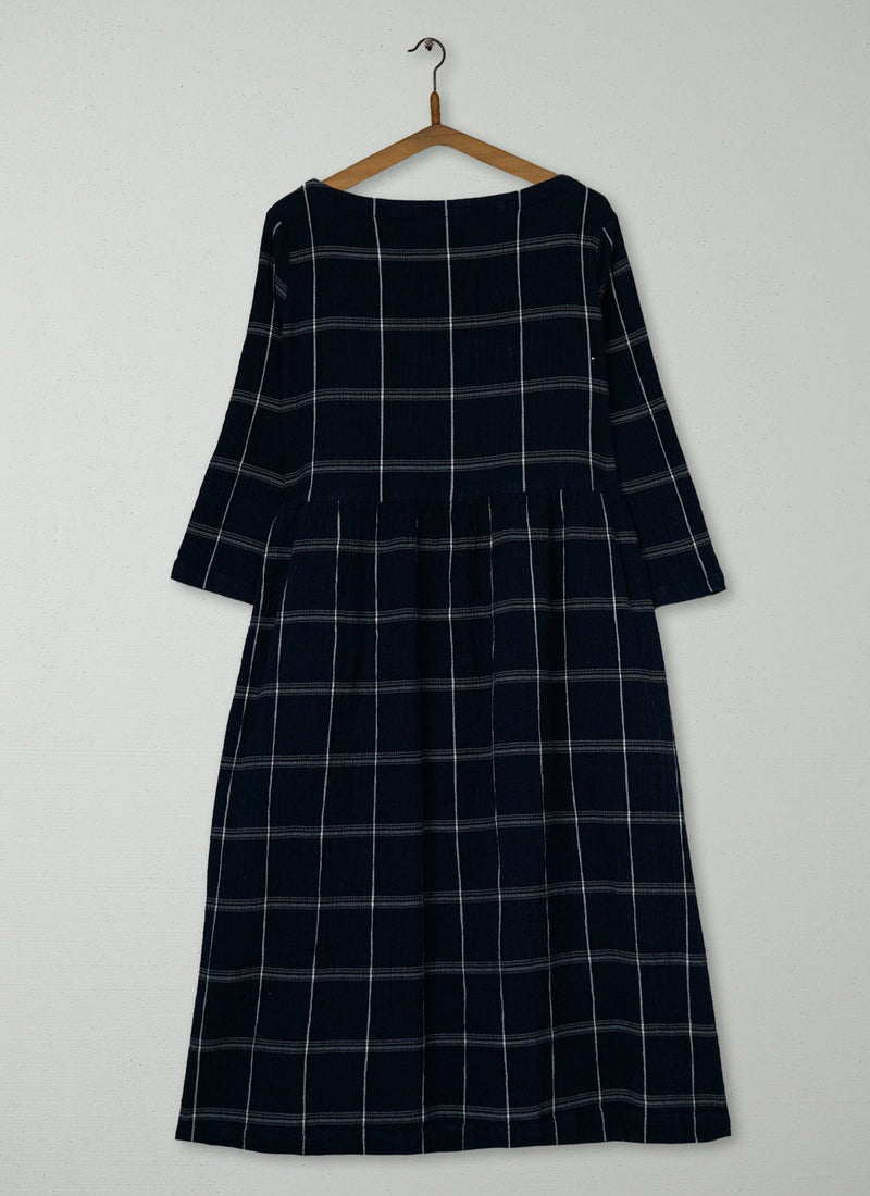 Reworn Crinkle Check Dress Size M (2211) | Multi
