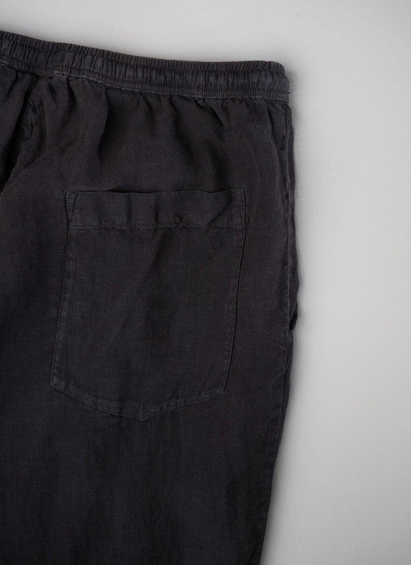 Reworn Linen Pull On Trousers Size M (272) | Charcoal