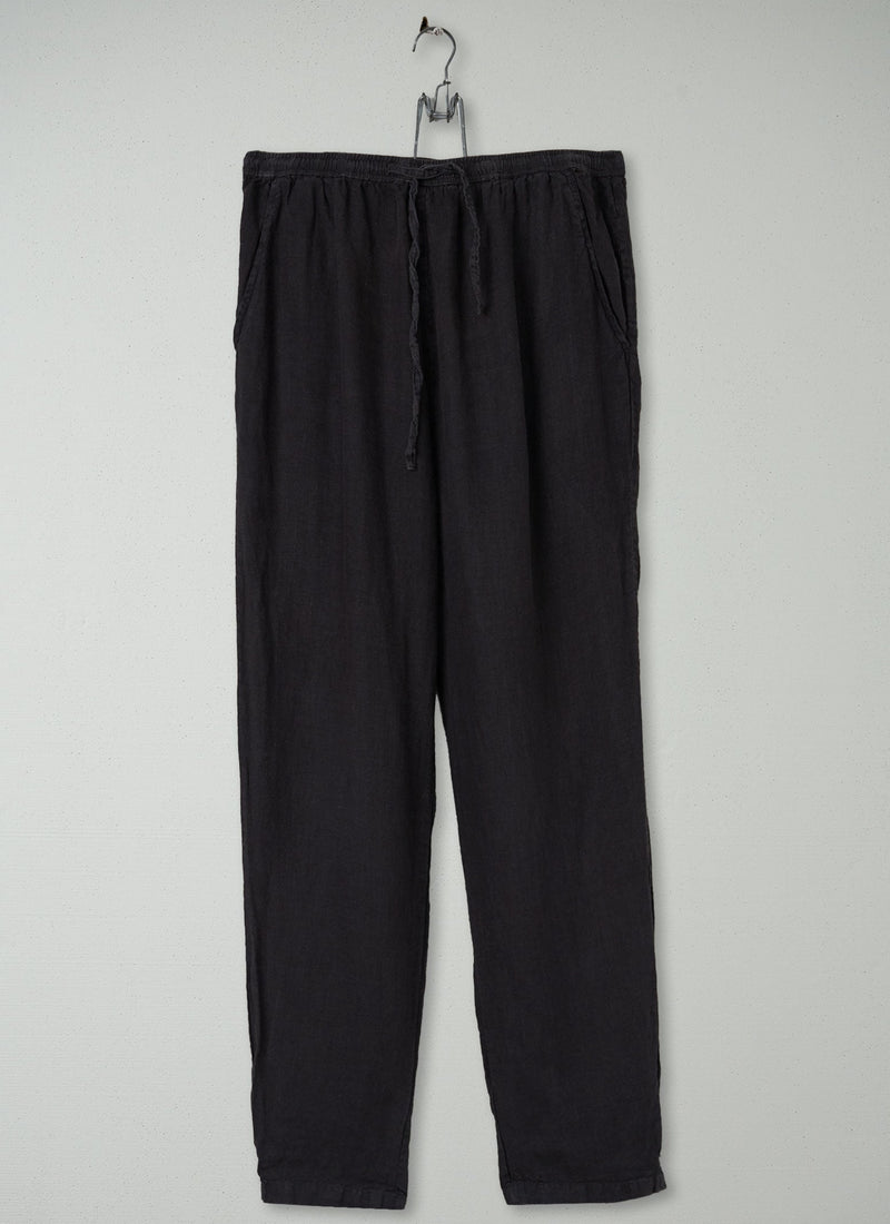 Reworn Linen Pull On Trousers Size M (272) | Charcoal