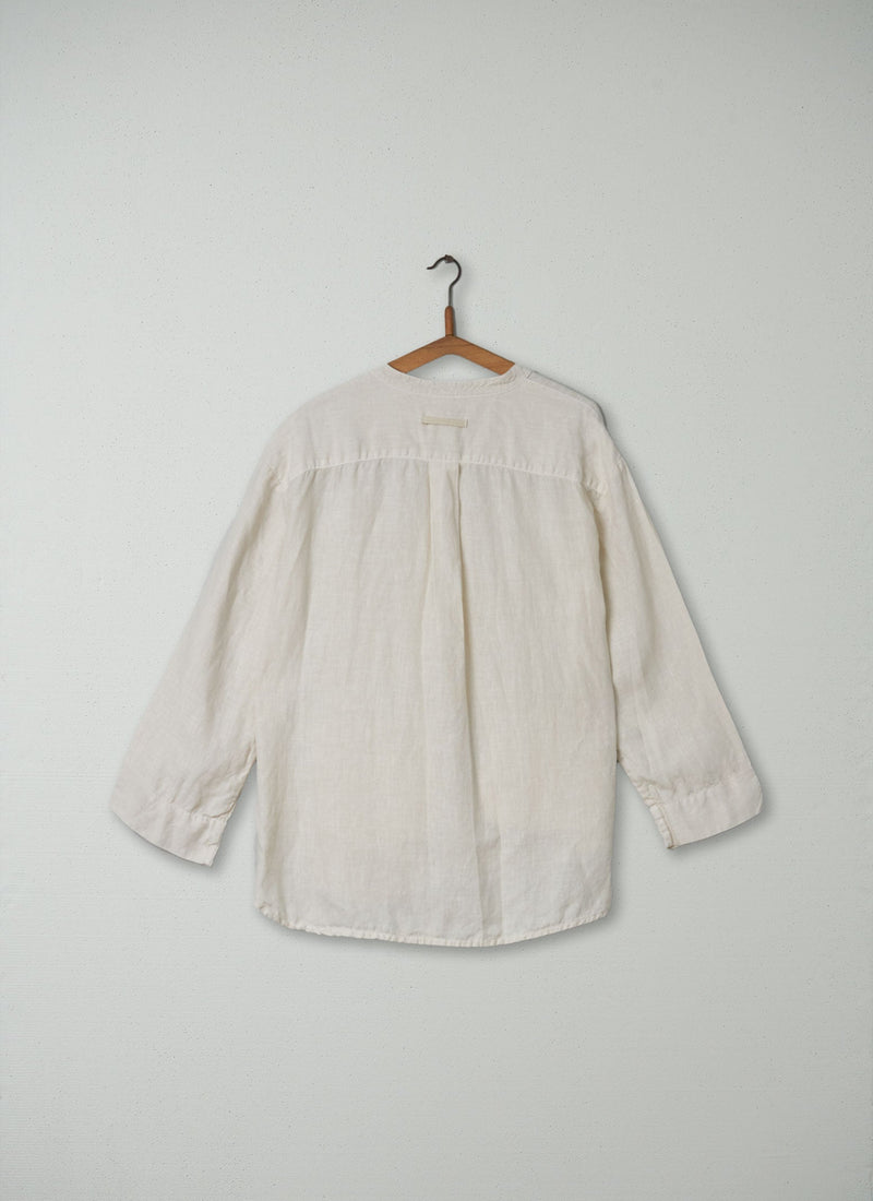 Reworn Linen Shirt Size S (129) | Parchment