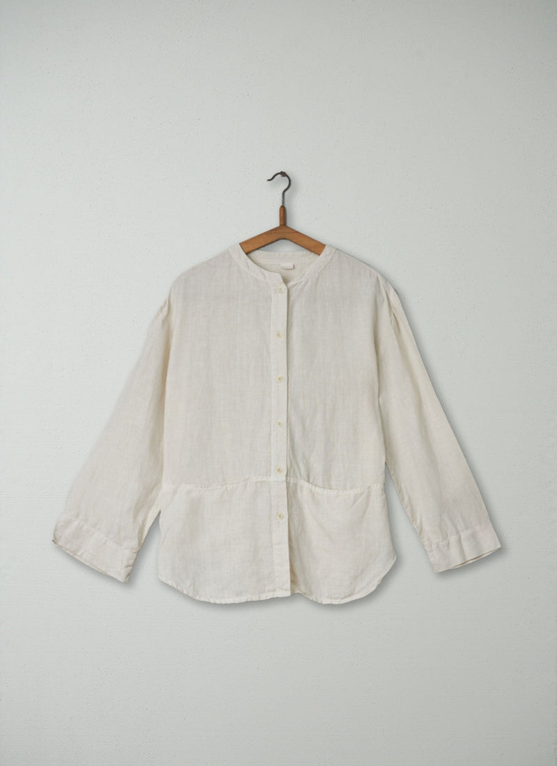 Reworn Linen Shirt Size S (129) | Parchment