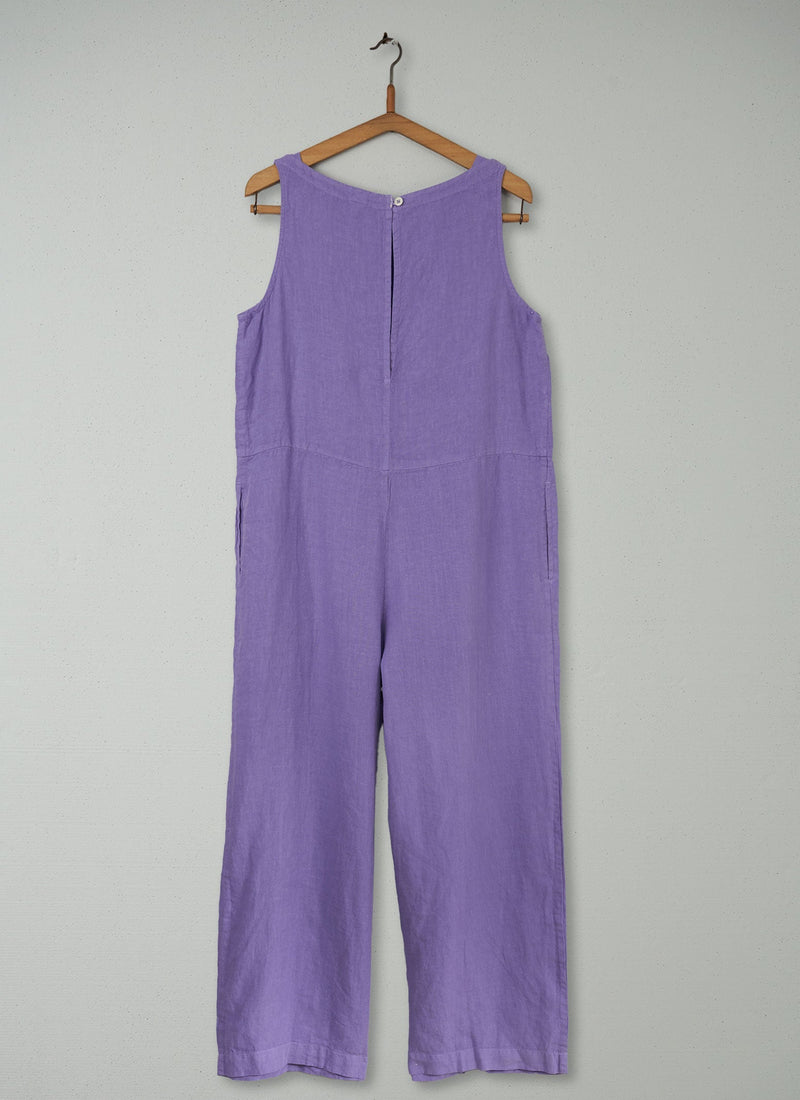 Reworn Linen Sleeveless Jumpsuit Size S (277) | Lilac