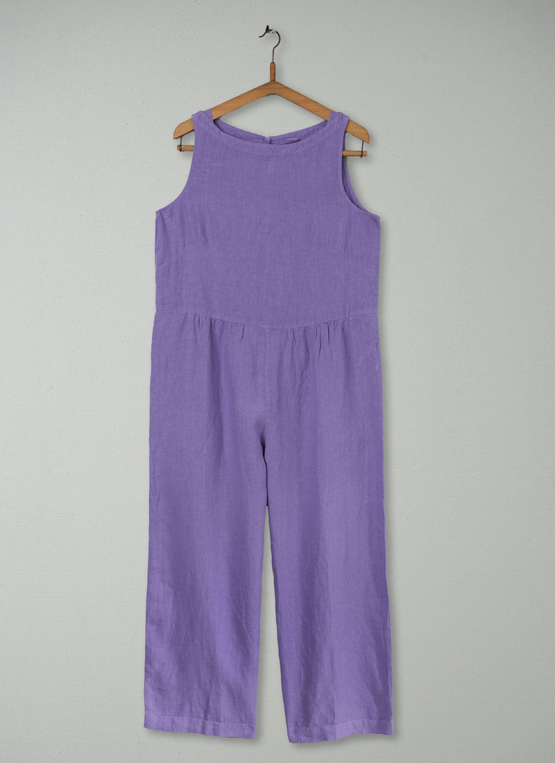 Reworn Linen Sleeveless Jumpsuit Size S (277) | Lilac