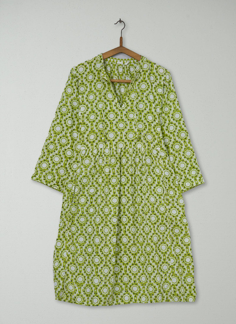 Reworn Tile Print Dress Size L (1315) | Multi