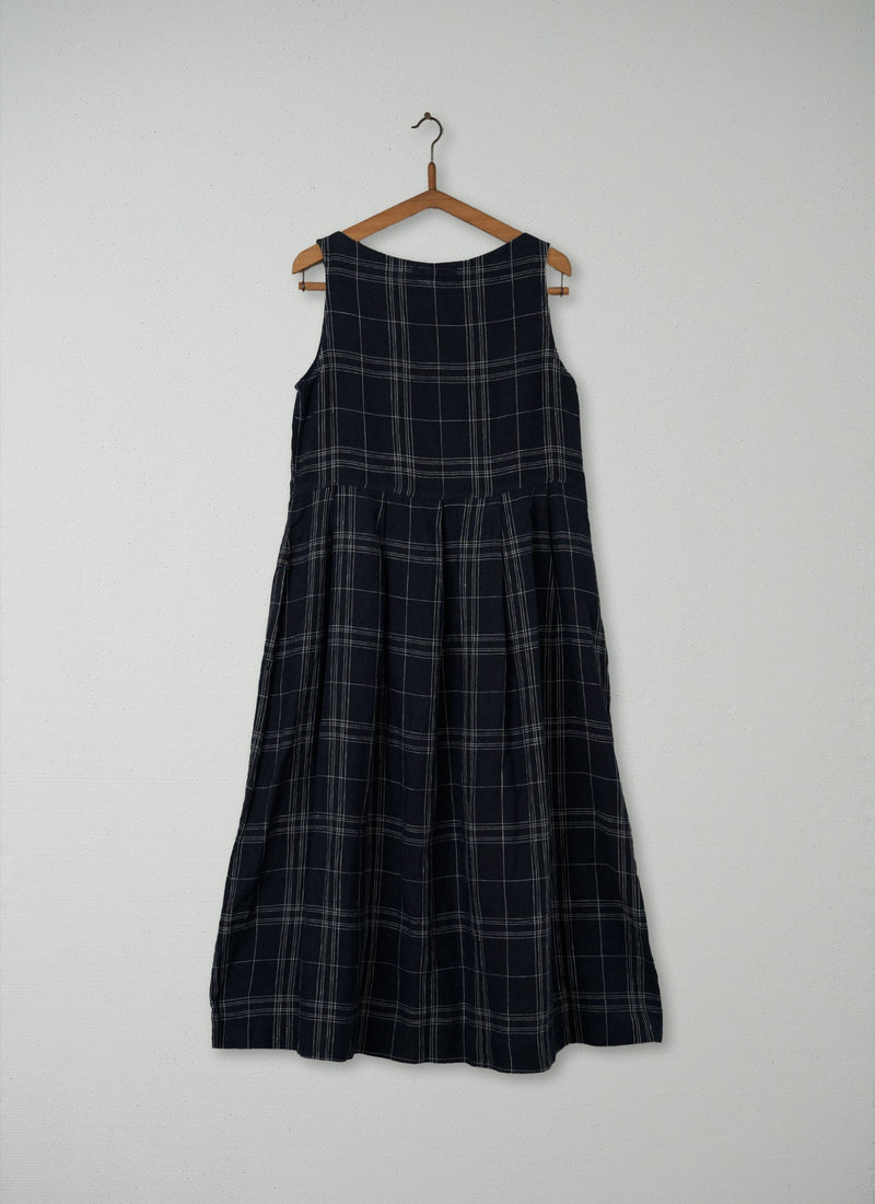 Reworn Fine Check Dress Size S (123) | Blue
