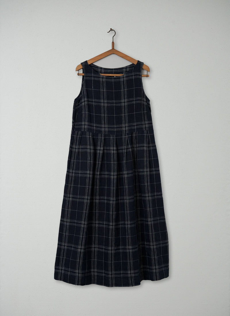Reworn Fine Check Dress Size S (123) | Blue