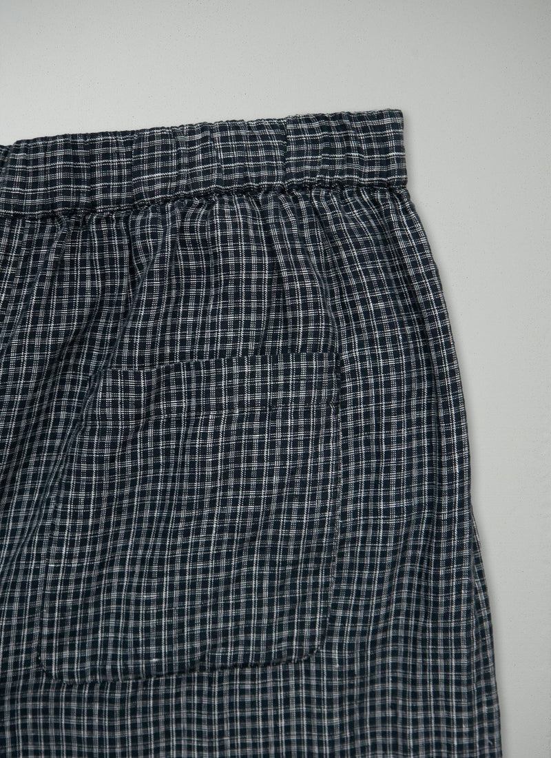 Reworn Piccolo Check Linen Culottes Size L (919) | Multi