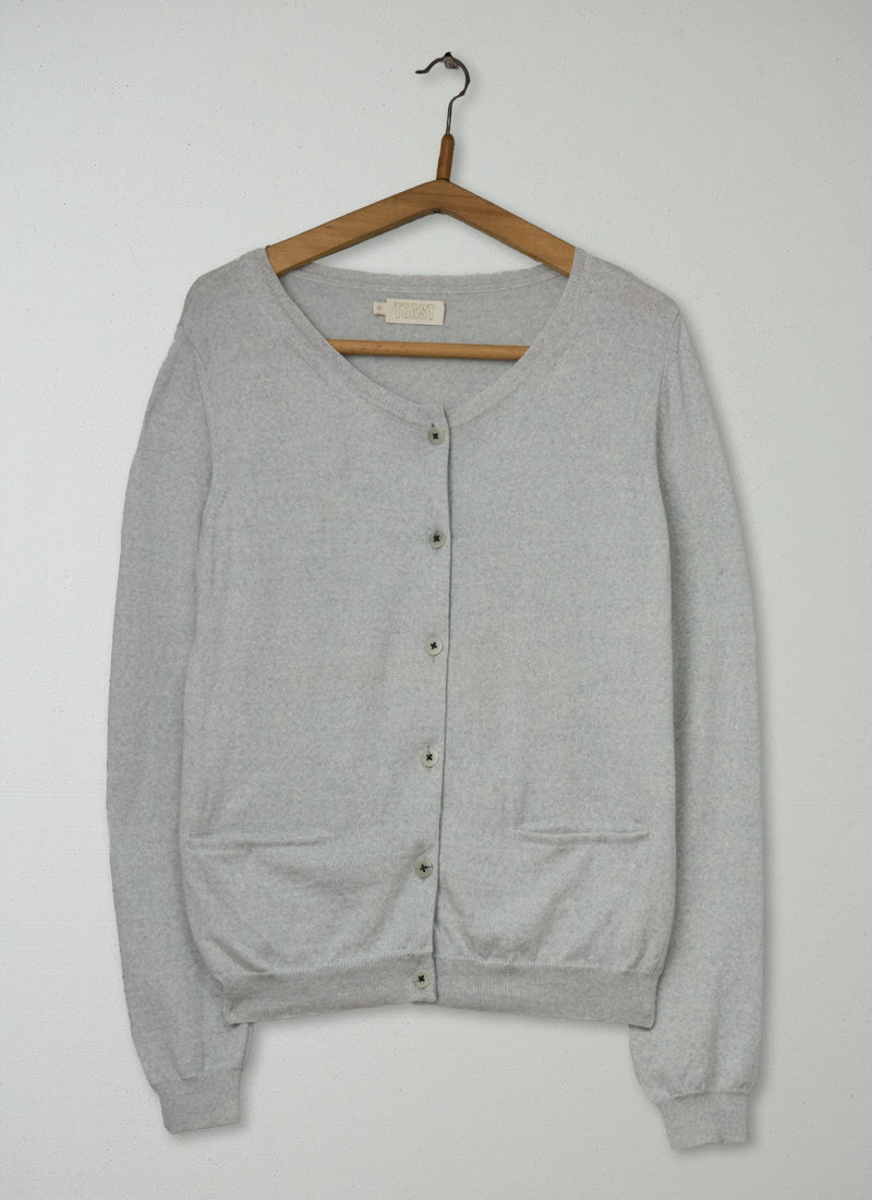 Reworn Francesca Cardigan Size 12 (753) | Grey