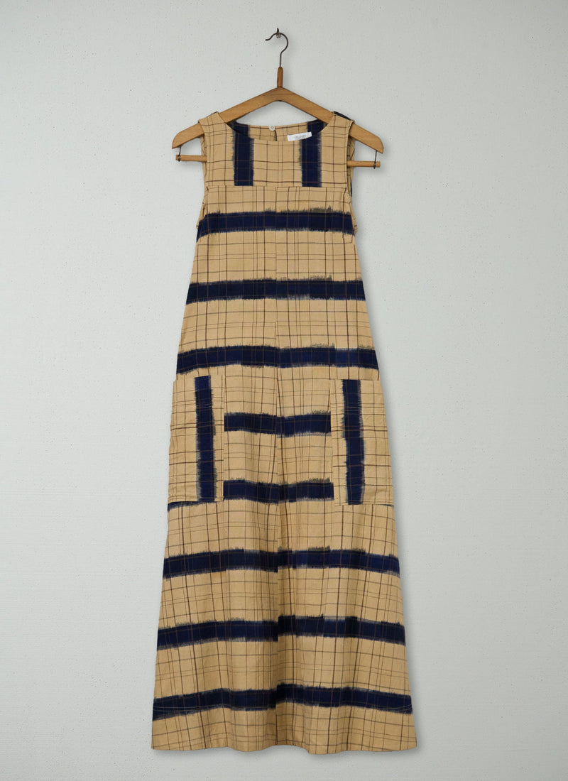 Reworn Check Ikat Cotton Dress Size 8 (2022) | Multi