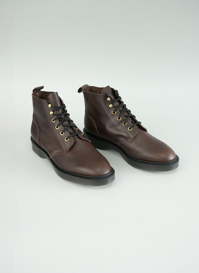 Reworn Solovair Derby Boots Size 7 (069) | Dark Brown
