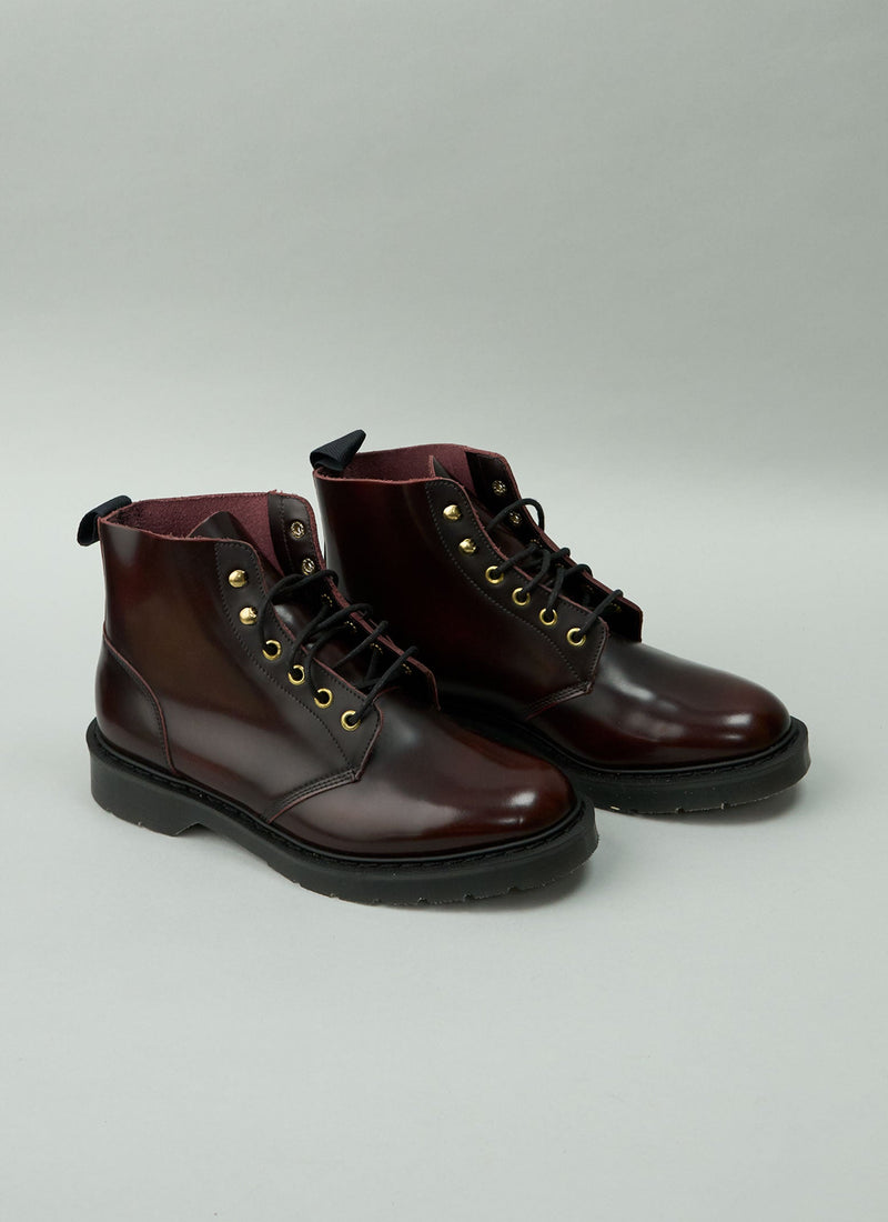 Reworn Solovair Jade Boots Size 6 (413) | Burgundy