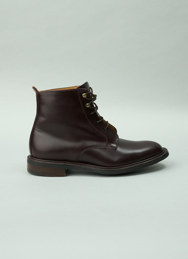 Reworn Cheaney Lace Up Boots Size 4 (395) | Burgundy