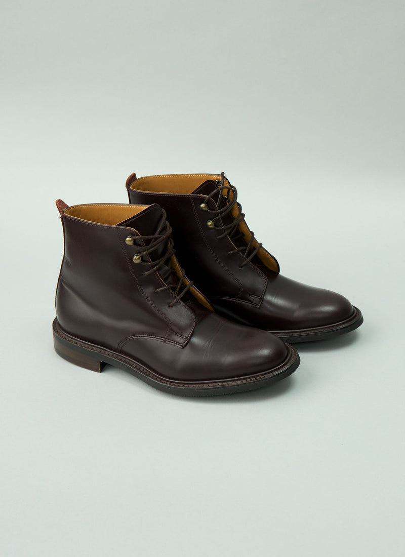 Reworn Cheaney Lace Up Boots Size 4 (395) | Burgundy