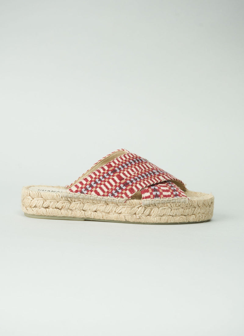 Reworn Hand Woven Espadrilles Size 38 (046) | Red