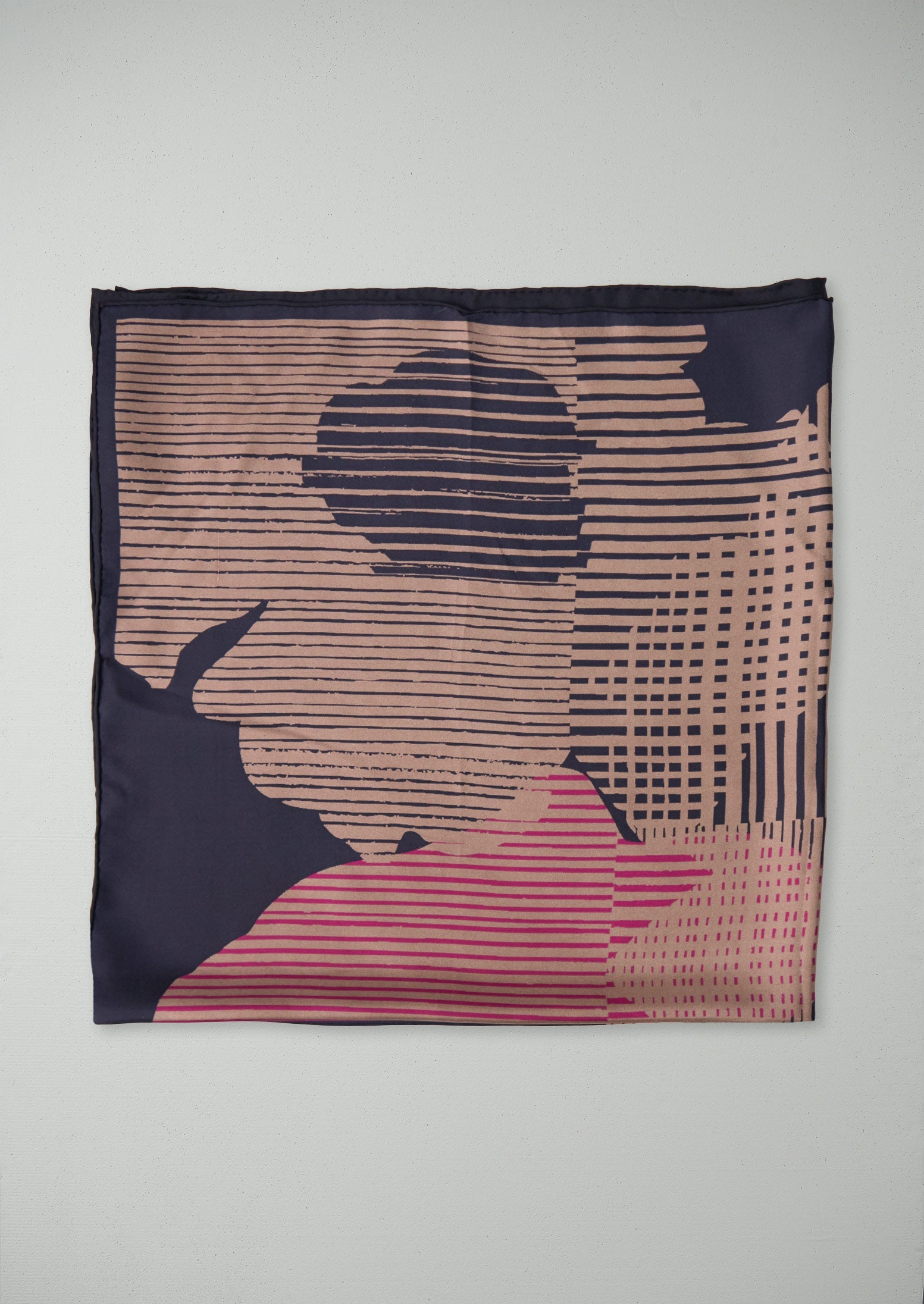 Reworn Linear Bud Print Silk Scarf (041) | Multi