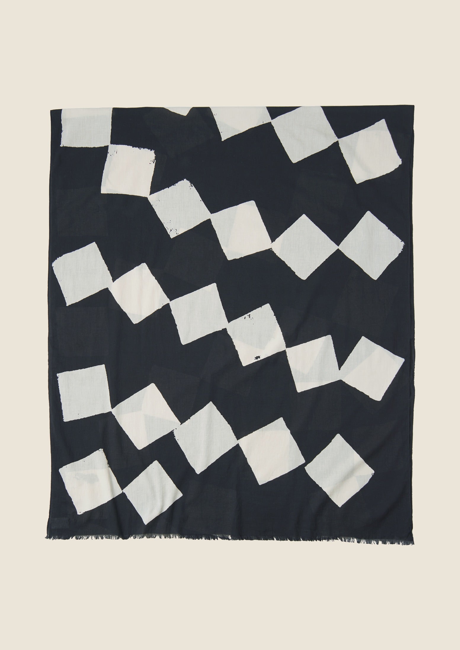 Reworn Diamond Print Scarf (028) | Multi
