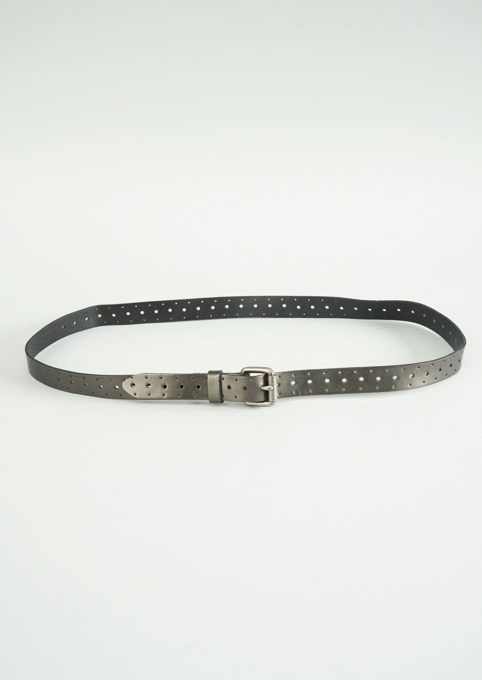Reworn Punched Belt Size M (004) | Black