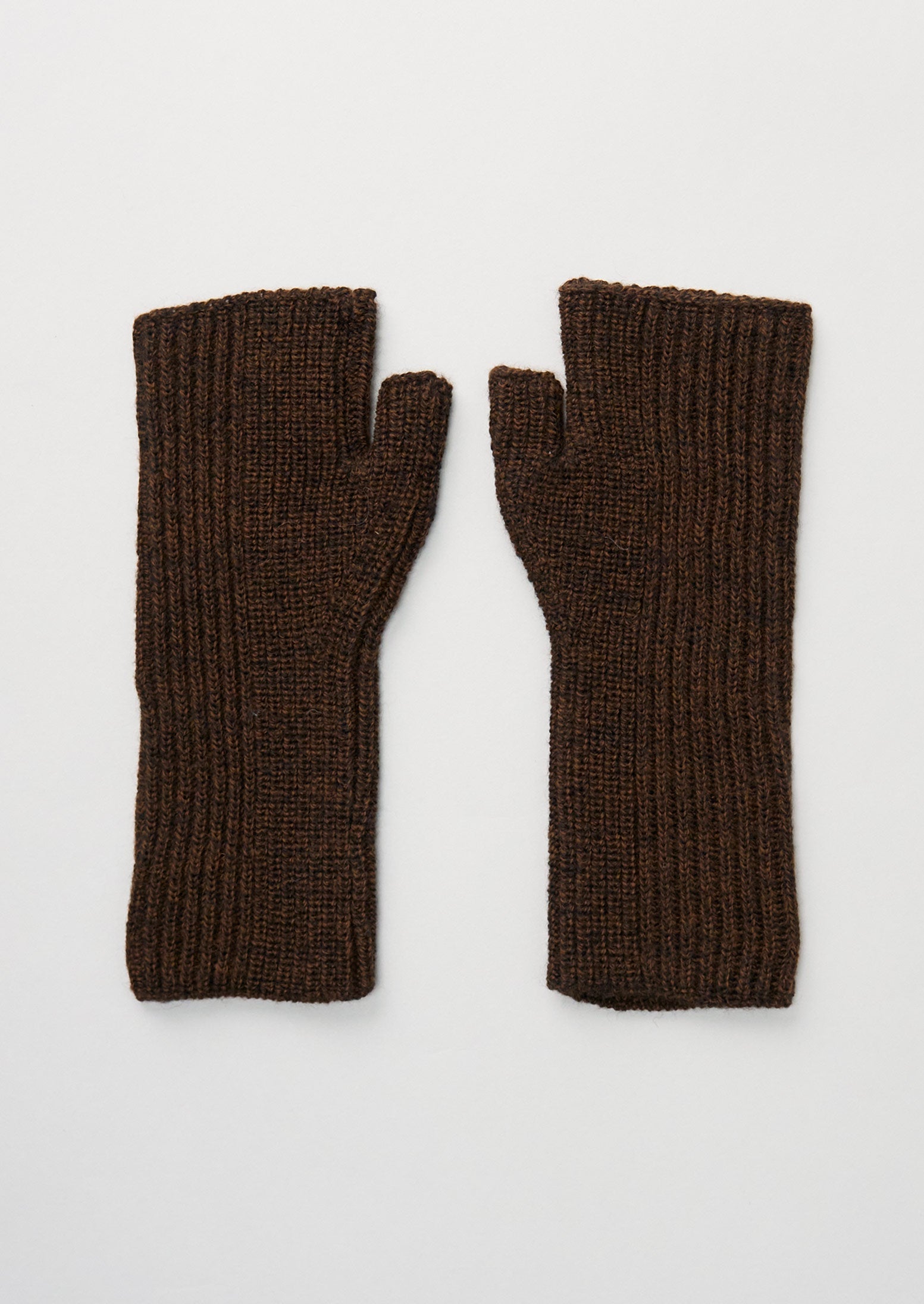 Reworn Fingerless Gloves (050) | Peat