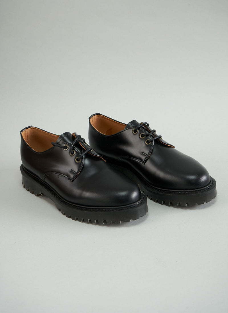 Reworn Solovair Laura Derby Shoes Size 4 (089) | Black