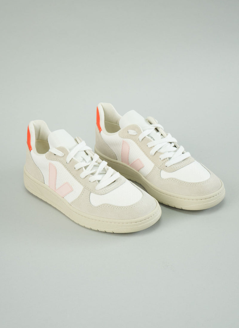Reworn Veja Trainers Size 37 (088) | White/Petale/Orange Fluo