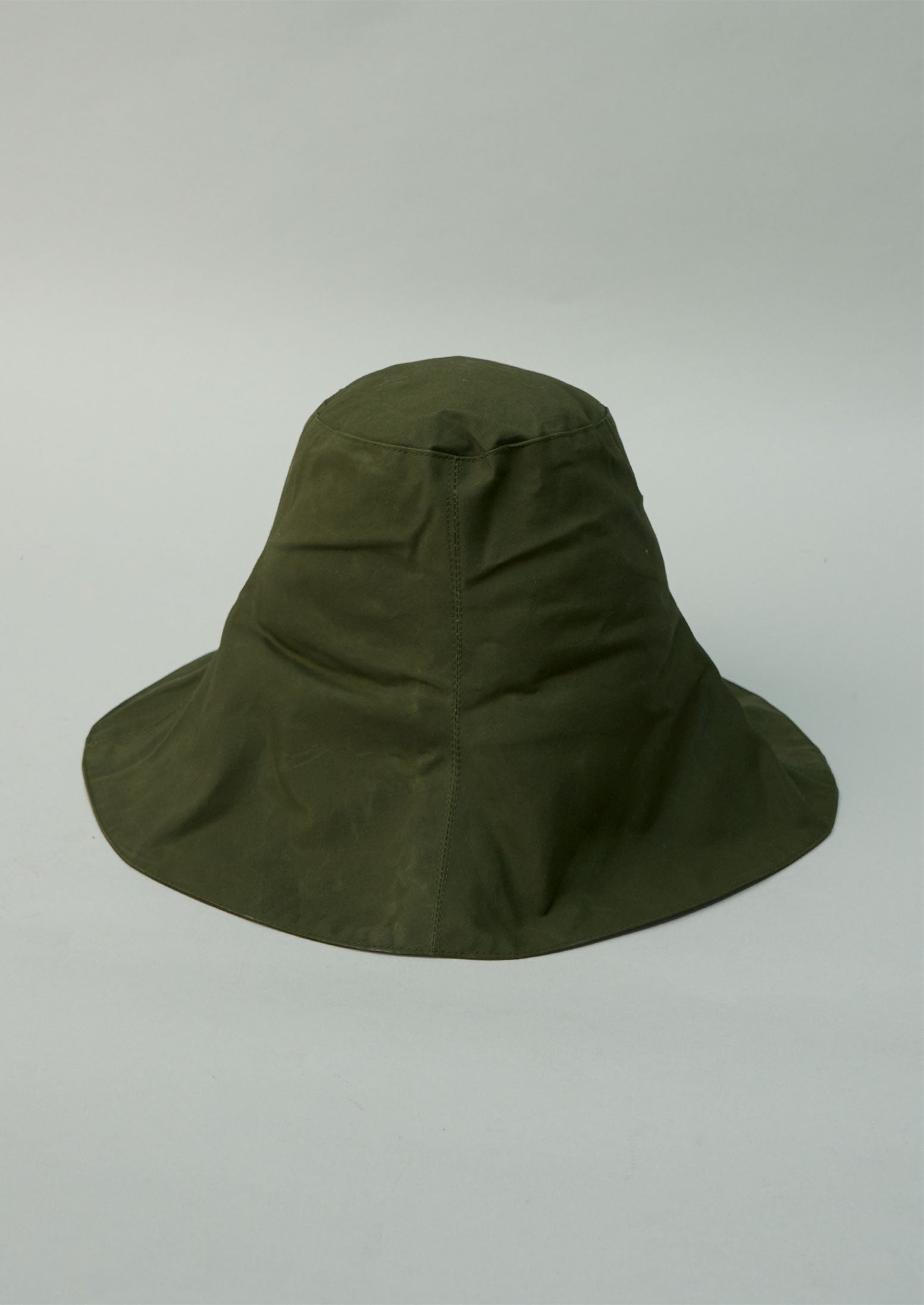 Reworn Waxed Cotton Hat (032) | Olive