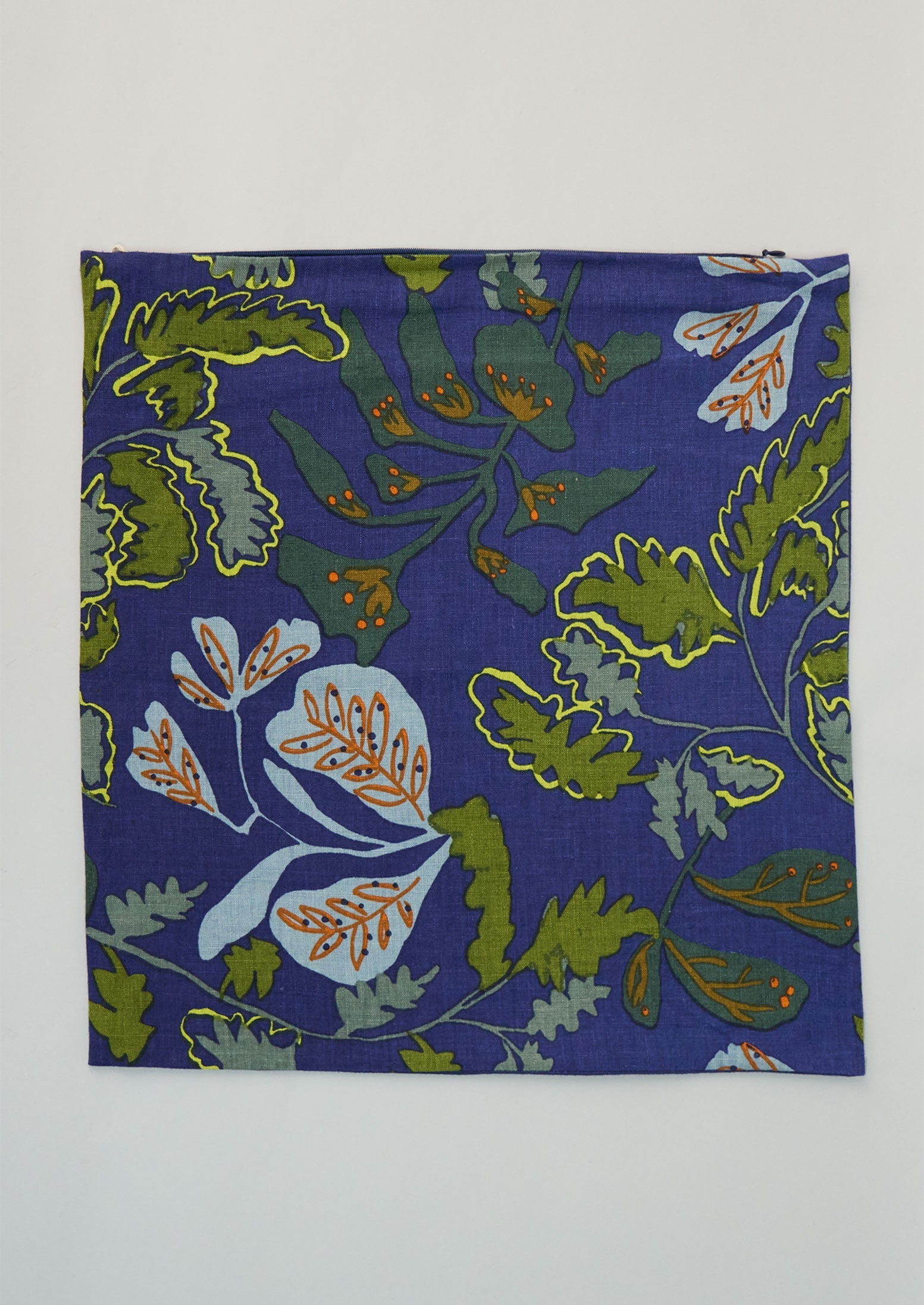 Reworn Trailing Floral Linen Cushion Cover (046) | Multi